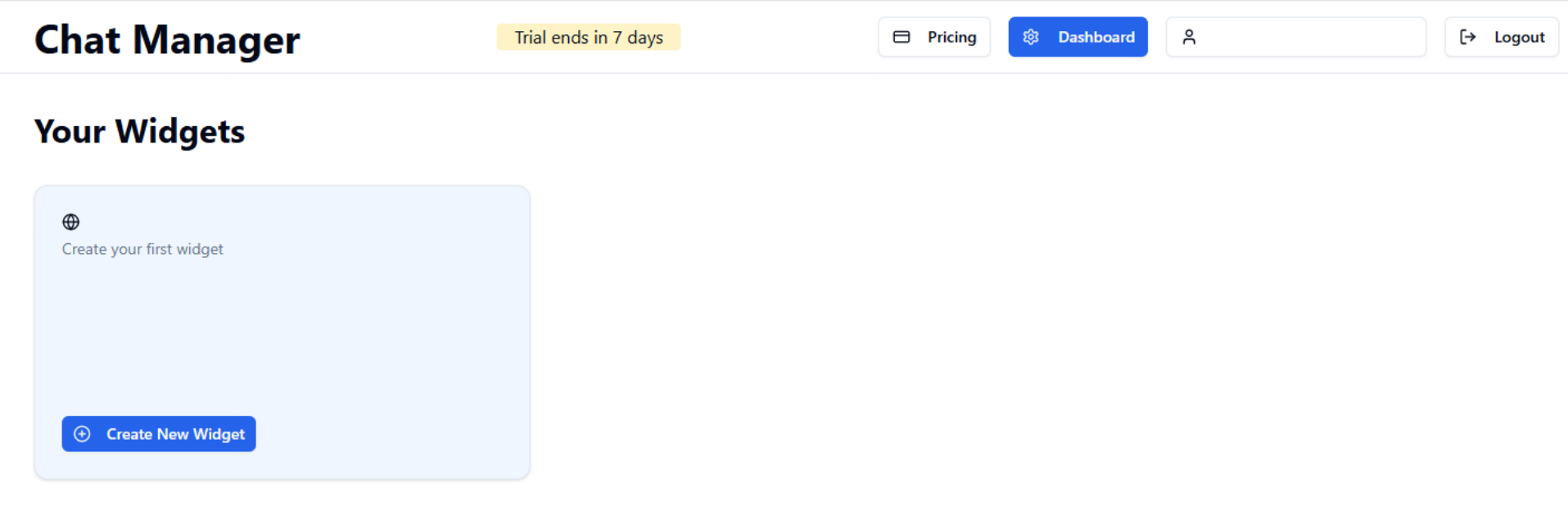 BirdyChat Chat Manager – Create Widget button